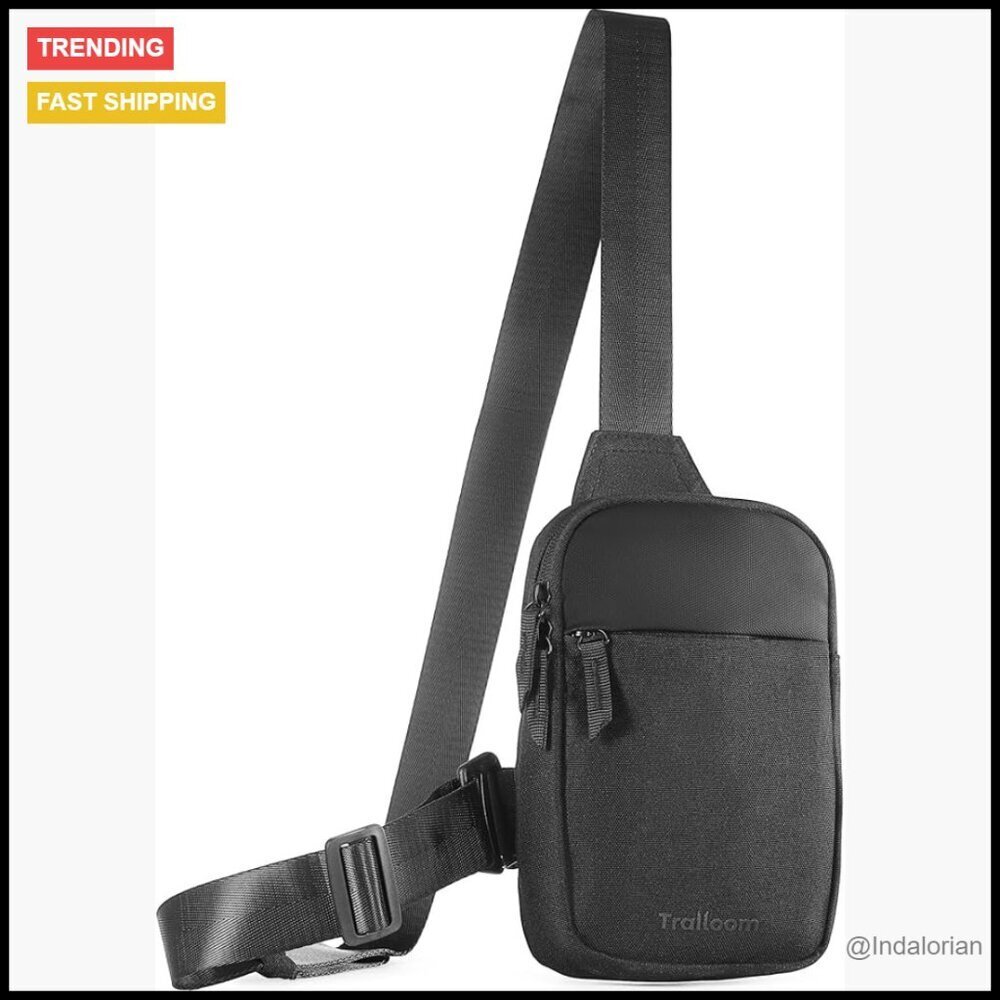 Mini Sling Bag Crossbody Fanny Pack Switchable Strap RFID Water-Repellent